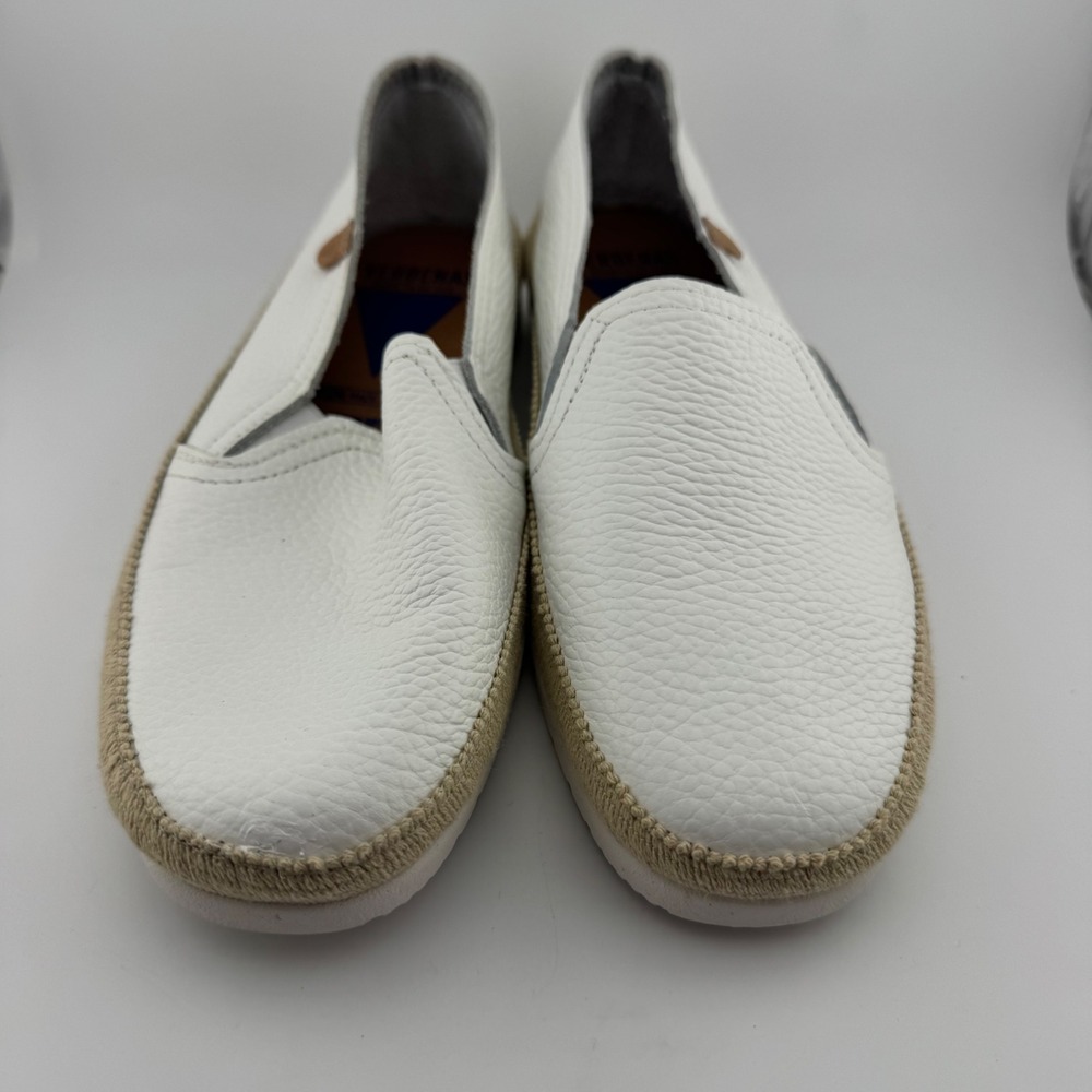Verbenas White Pebbled Leather SlipOn Espadrille Platform Shoes Made in Spain 38